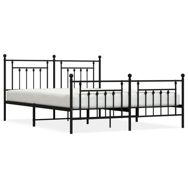 vidaXL Estrutura de cama sem colch&atilde;o com p&eacute;s 180x200 cm preto