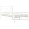 vidaXL Estrutura de cama com cabeceira e p&eacute;s 90x190 cm metal branco