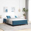 vidaXL Cama Box com colch&atilde;o Azul Escuro 160 x 210 cm tecido