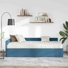 vidaXL Estrutura de Cama de Canto com Colch&atilde;o Outros 2 pcs Azul Veludo