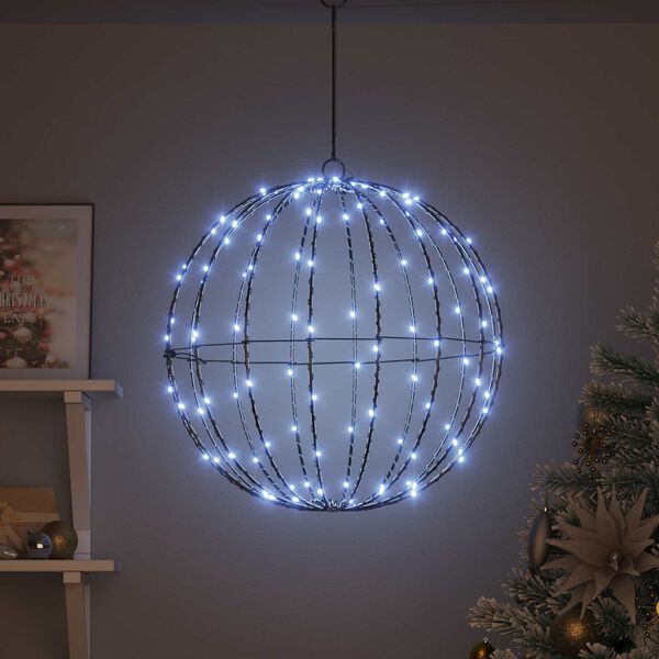 vidaXL Bola com 160 LEDs Branco frio 50,5 x 50,5 x 52 cm Metal