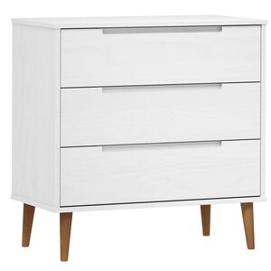 vidaXL Arm&aacute;rio de gavetas MOLDE 80x40x80 cm pinho maci&ccedil;o branco
