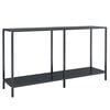 vidaXL Mesa consola preto 140x35x75,5 cm vidro temperado