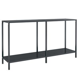 vidaXL Mesa consola preto 140x35x75,5 cm vidro temperado