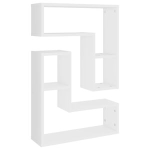 vidaXL Estantes de parede 2 pcs 50x15x50 cm derivados madeira branco