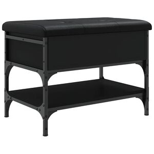 vidaXL Banco sapateira 62x42x45 cm derivados de madeira preto