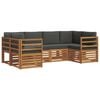vidaXL Conjunto de Sof&aacute;s para Exterior 6 unid. Natural e Antracite