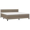 vidaXL Cama box spring colch&atilde;o/LED 200x200cm tecido cinza-acastanhado