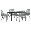 vidaXL Conjunto de Jantar para Jardim 5 unid. Cinzeto vime PE
