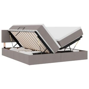 vidaXL Cama de Armazenamento LED com Colch&atilde;o Cinzento-acastanhado