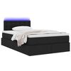 vidaXL Cama com arruma&ccedil;&atilde;o e LED com colch&atilde;o Preto 120 x 190 cm tecido