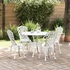 vidaXL Conjunto de Jantar para Jardim 5 pcs Branco Alum&iacute;nio