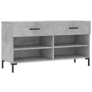 vidaXL Banco sapateira 102x35x55 cm derivados madeira cinzento cimento