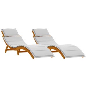 vidaXL Espregui&ccedil;adeira 2 unid. Madeira S&oacute;lida de Ac&aacute;cia Cinzento-claro