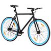 vidaXL Bicicleta de mudan&ccedil;as fixas 700c 55 cm preto e azul