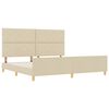 vidaXL Estrutura da Cama com cabeceira Creme 200 x 200 cm tecido