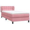 vidaXL Cama com molas/colch&atilde;o rosa 90x210 cm veludo