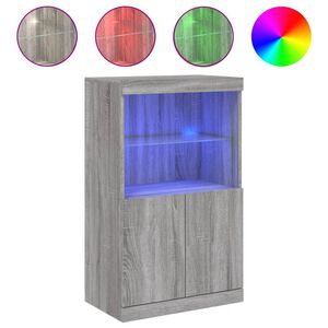 vidaXL Aparador com luzes LED 60,5x37x100 cm cinzento sonoma