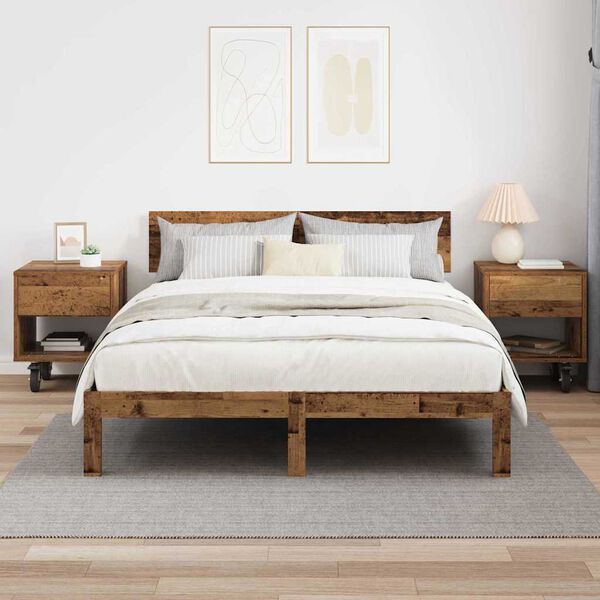 vidaXL Mesa-de-cabeceira 2 pcs Madeira antiga 40,5 x 40 x 48 cm