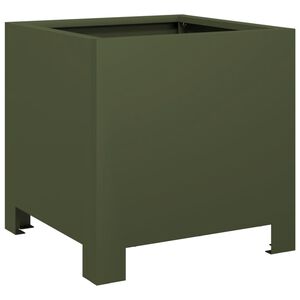 vidaXL Vaso/floreira de jardim 30x30x30 cm a&ccedil;o verde azeitona