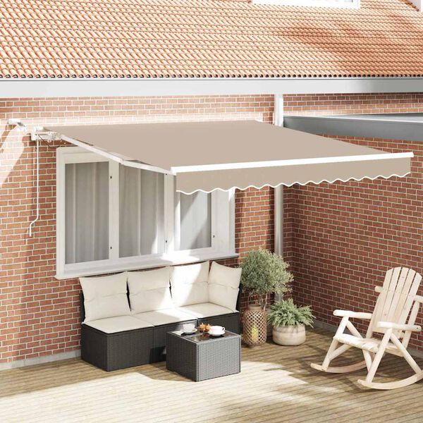 vidaXL Toldo Retr&aacute;til Bege 300 x 250 cm Poli&eacute;ster e Metal