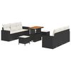 vidaXL Conjunto de Sof&aacute; de Jardim 9 unid. Preto vime PE