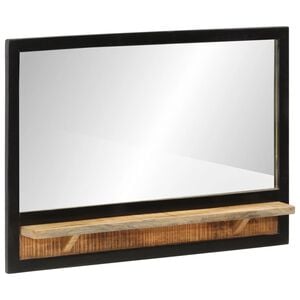vidaXL Espelho com prateleira 80x8x55 cm vidro e mangueira maci&ccedil;a