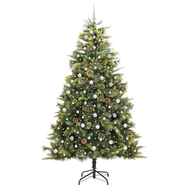 vidaXL &Aacute;rvore de Natal Artificial Articulada com Cones Verde 240 cm