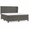 vidaXL Cama com molas/colch&atilde;o 160x200 cm veludo cinzento-escuro
