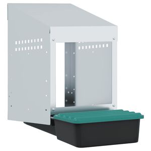 vidaXL Caixa de nidifica&ccedil;&atilde;o para galinhas com 1 compartimento, montada na parede, em a&ccedil;o galvanizado