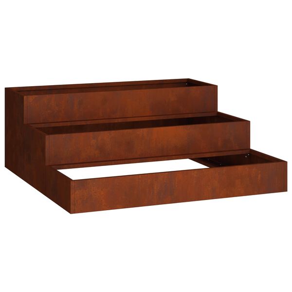 vidaXL Vaso de Jardim Ferro Enferrujado 90 x 90 x 35 cm