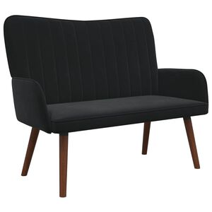 vidaXL Sof&aacute; para 2 Pessoas Preto 115 x 61 x 87 cm Veludo