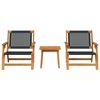 vidaXL Cadeiras de Jardim com Mesa 3 pcs Preto