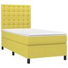 vidaXL Cama box spring c/ colch&atilde;o e LED 90x190 cm tecido verde