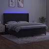 vidaXL Cama box spring c/ colch&atilde;o/LED 180x200 cm veludo preto