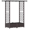 vidaXL Cama Elevada com Treli&ccedil;a e Telhado Castanho 122,5 x 40 x 121 cm