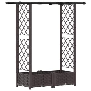 vidaXL Cama Elevada com Treli&ccedil;a e Telhado Castanho 122,5 x 40 x 121 cm