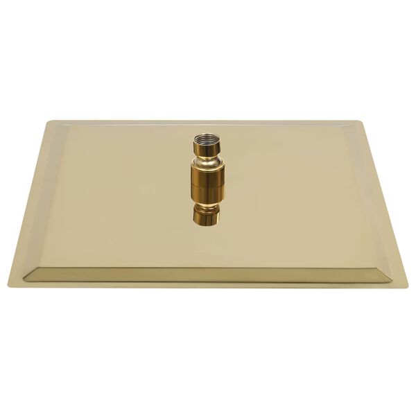vidaXL Cabe&ccedil;a de chuveiro quadrada 25x25 cm a&ccedil;o inoxid&aacute;vel dourado