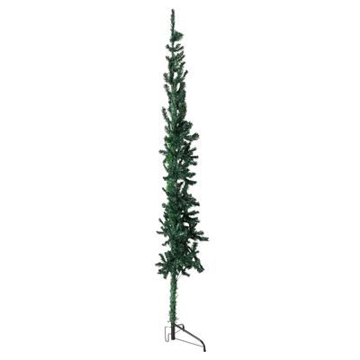 vidaXL Meia árvore de Natal fina com suporte 180 cm verde