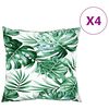 vidaXL Almofadas de sof&aacute; 4 pcs 50x50 cm tecido padr&atilde;o de folhas
