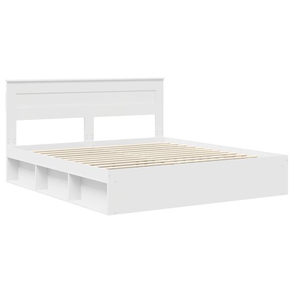 vidaXL Estrutura da Cama com cabeceira Branco 200 x 200 cm