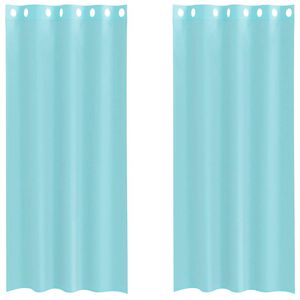 vidaXL Cortinas de voile com ilh&oacute;s 2 pcs turquesa