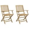 vidaXL Cadeiras de jardim dobr&aacute;veis 2 pcs 54x61x88 cm ac&aacute;cia maci&ccedil;a