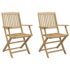 vidaXL Cadeiras de jardim dobr&aacute;veis 2 pcs 54x61x88 cm ac&aacute;cia maci&ccedil;a
