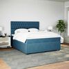 vidaXL Cama com molas/colch&atilde;o 180x200 cm veludo azul-escuro