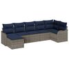 vidaXL Conjunto de Sof&aacute; de Jardim 7 unid. Cinzeto vime PE
