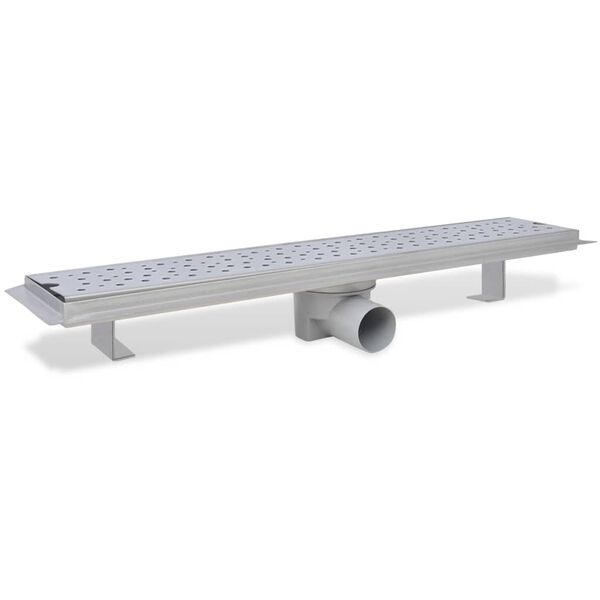 vidaXL Dreno de chuveiro linear bolhas 630x140 mm a&ccedil;o inoxid&aacute;vel