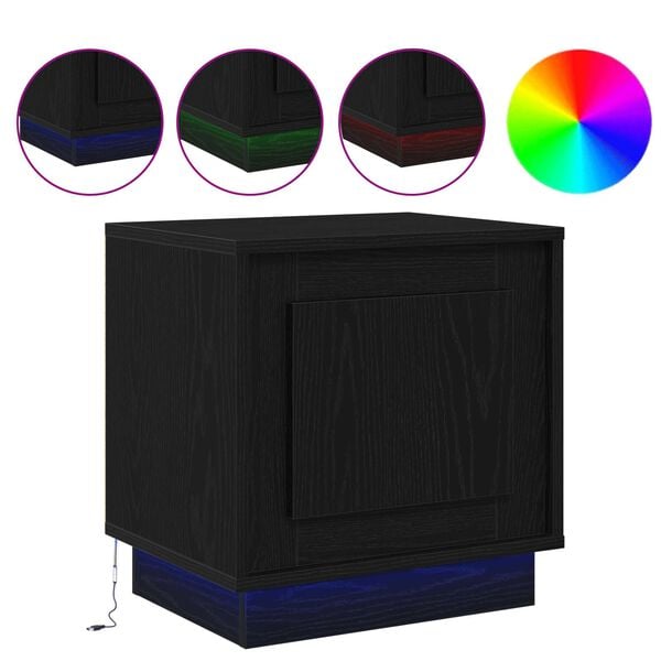 vidaXL Arm&aacute;rio de Cabeceira Preto 44 x 34,5 x 45 cm Madeira processada