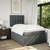 vidaXL Cama boxspring com colch&atilde;o 120x190 cm tecido cinzento-escuro