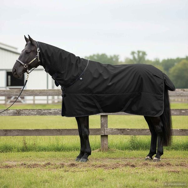 vidaXL Cobertor de Cavalo Verde Escuro e Preto 115 cm Poli&eacute;ster